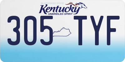 KY license plate 305TYF