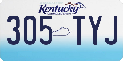 KY license plate 305TYJ