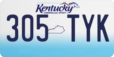 KY license plate 305TYK