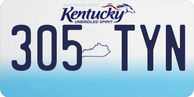 KY license plate 305TYN
