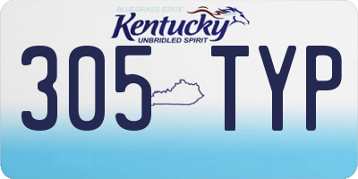 KY license plate 305TYP
