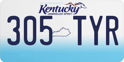 KY license plate 305TYR