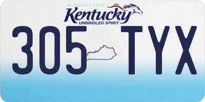 KY license plate 305TYX