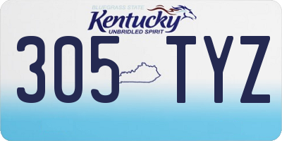 KY license plate 305TYZ