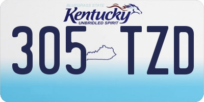KY license plate 305TZD