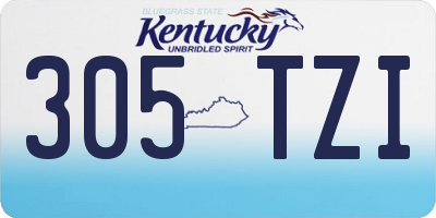 KY license plate 305TZI