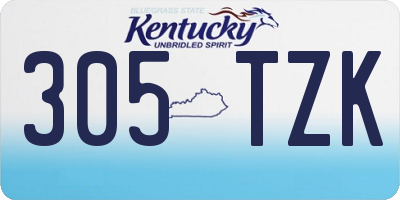 KY license plate 305TZK