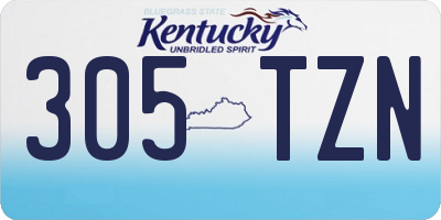 KY license plate 305TZN