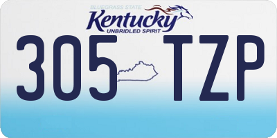 KY license plate 305TZP