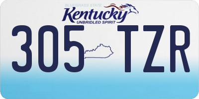 KY license plate 305TZR