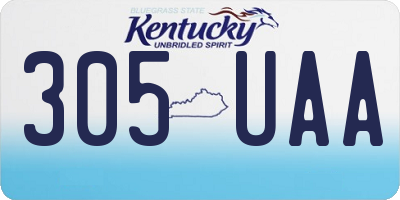 KY license plate 305UAA