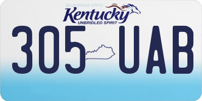 KY license plate 305UAB