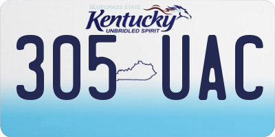 KY license plate 305UAC