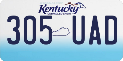 KY license plate 305UAD