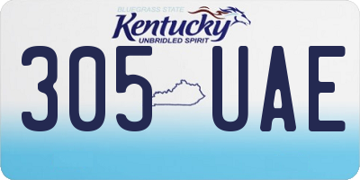 KY license plate 305UAE