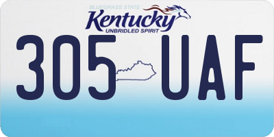 KY license plate 305UAF
