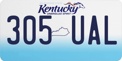 KY license plate 305UAL