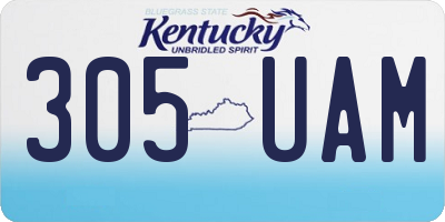 KY license plate 305UAM