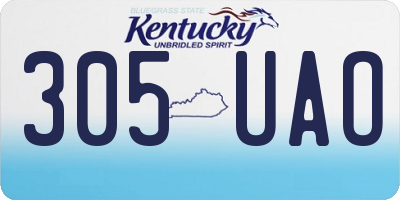 KY license plate 305UAO