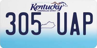 KY license plate 305UAP