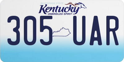 KY license plate 305UAR