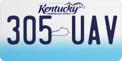 KY license plate 305UAV