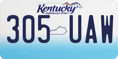 KY license plate 305UAW
