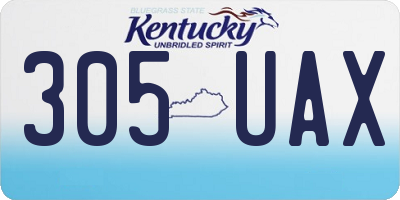 KY license plate 305UAX