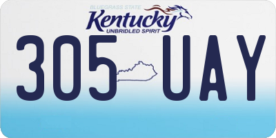 KY license plate 305UAY