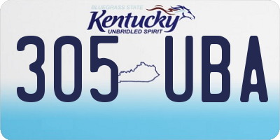 KY license plate 305UBA