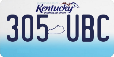 KY license plate 305UBC
