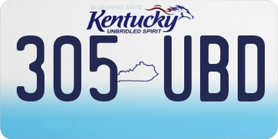 KY license plate 305UBD