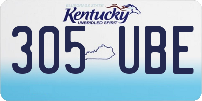 KY license plate 305UBE