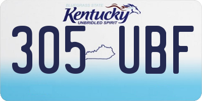 KY license plate 305UBF
