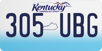 KY license plate 305UBG