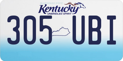 KY license plate 305UBI