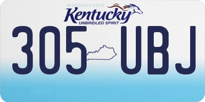 KY license plate 305UBJ