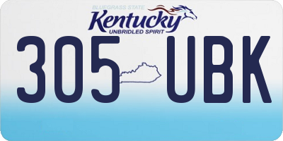 KY license plate 305UBK