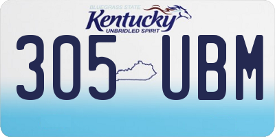 KY license plate 305UBM