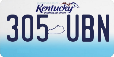 KY license plate 305UBN