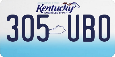 KY license plate 305UBO