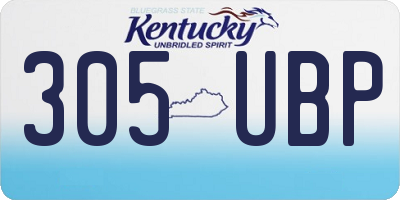 KY license plate 305UBP