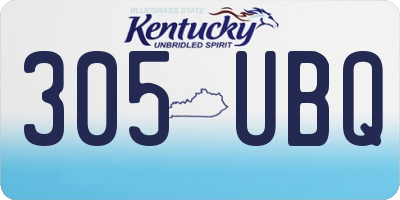 KY license plate 305UBQ