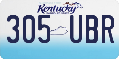 KY license plate 305UBR