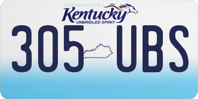 KY license plate 305UBS