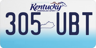 KY license plate 305UBT