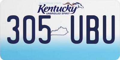 KY license plate 305UBU