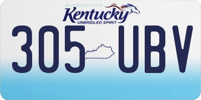 KY license plate 305UBV