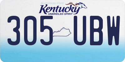 KY license plate 305UBW