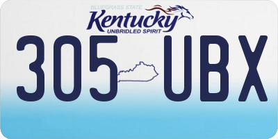 KY license plate 305UBX